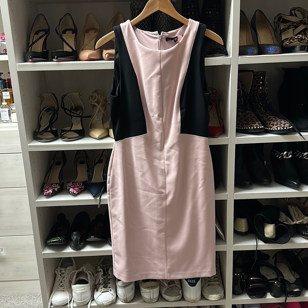White House black market pink and black dress
